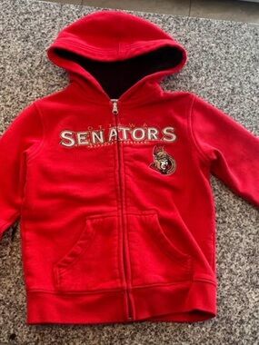 NHL Ottawa Senators Red Zip-Up Kids Hoodie